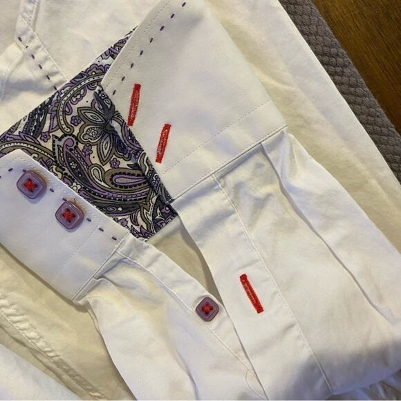 7 Downie Street White Button Down Dress Shirt Men's Size Small - Picture 11 of 15